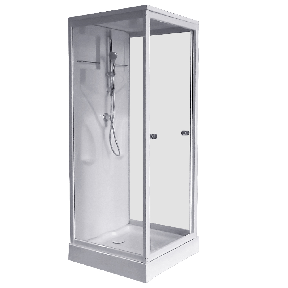 高評価得価2年保証 シャワーブース LU1209-CP・白・曇りガラス 90x90x215h 浴室用品 組立設置工事簡単 浅いトレー付き ハンドシャワー 入浴用品 シャワーユニット